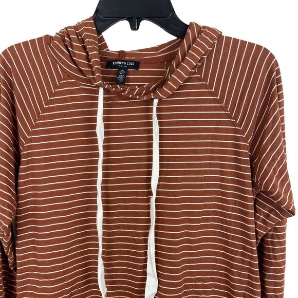 Kenneth Cole Women Long Sleeve Striped Pullover Sweater Hoodie Size L - Picture 5 of 5
